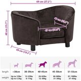 SOFA za pse smeđa 69 x 49 x 40 cm plišana | shoptok.hr