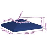  Zamjenski pokrov za sjenicu 310 g/m² tamnoplavi 3 x 3 m | shoptok.hr