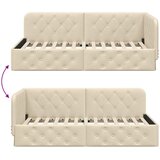 Kutni okvir kreveta Krema 100 x 200 cm tkanina | shoptok.hr