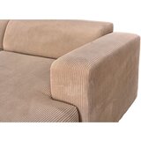 P & B SEDEŽNA GARNITURA, rebrasti žamet svetlo rjava | Shoptok.si