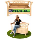 KADAX Lesena vrtna klop s škatlo za shranjevanje in naslonjalom za teraso 119 cm, (5000346337) | Shoptok.si