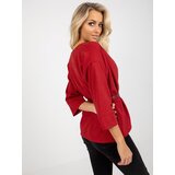 Fashion Hunters Elegant red-black cape with 3/4 sleeves | Shoptok.si