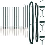 vidaXL Stebri za ograjo s konico 13 kosov Ø32 mm 80 cm Galvanizirano jeklo Cene