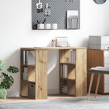 vidaXL Kotna miza Trdi hrast Inženirski les Srednja Elegantna | Shoptok.si