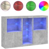 Maison Chic Komoda - Predalnik z LED lučkami betonsko siva 162x37x100 cm, (21720777) | Shoptok.si