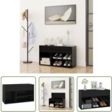 The Living Store Klop za čevlje črna 80x30x45 cm iverna plošča - Klop Za Čevlje, (21744475) Cene