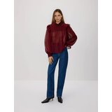 Reserved Bluza s mješavinom metaliziranog prediva - bordo | shoptok.hr