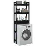  Stalak za kupaonicu crni 63 x 26 x 171 cm od masivne borovine | Shoptok.si
