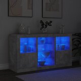  Komoda s LED svjetlima siva boja betona 123x37x67 cm | shoptok.hr