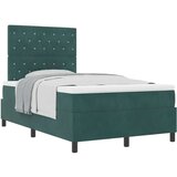 vidaXL Box Spring Krevet s Madracem Tamno Zelena 120x200 cm Baršun | shoptok.hr