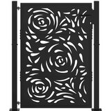  Vrtna vrata crna 100x125 cm čelična dizajn plamena | shoptok.hr