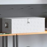  Kutija za pohranu srebrna 90 x 47 x 33,5 cm aluminijska | shoptok.hr