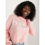 Fashion Hunters Light pink oversize sweater with wool