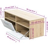 TV Ormarić od Iverice 95x35x36 cm Boja Hrasta i Bijela | shoptok.hr