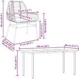 vidaXL 7-dijelni vrtni blagovaonski set s jastucima, crno | shoptok.hr