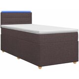  Boxspring krevet s madracem Tamno smeđa 90 x 200 cm Tkanina 90 x 200 x 100.5 cm | shoptok.hr