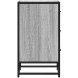 vidaXL Nočna omarica siva sonoma 40x34,5x60 cm inž. les in kovina | Shoptok.si