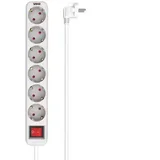 produžni kabel s prekidačem, MPS-106S-5M, 6 utičnica 5 m, bijela