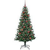 vidaXL Umjetno predsvijetljeno božićno drvce Zelena 150 cm PVC i metal | shoptok.hr