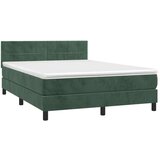 vidaXL Box spring postelja z vzmetnico LED tem. zelena 140x1 | Shoptok.si