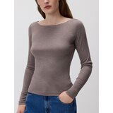 Reserved Majica dugih rukava s visokim udjelom viskoze - bež | shoptok.hr