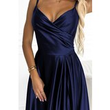 Numoco Elegant satin maxi dress with straps | ePonuda.com