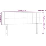  Uzglavlje s ušima svjetlosivo 147x16x78/88 cm od tkanine | shoptok.hr