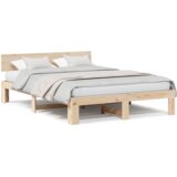 vidaXL Krevetna konstrukcija s uzglavljem 160x200 cm od masivne borovine | shoptok.hr