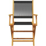  3-dijelni bistro set od polipropilen i masivnog drva crni | shoptok.hr