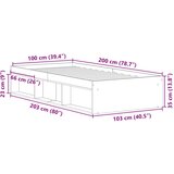  Okvir kreveta bez madraca boja hrasta artisan 100x200 cm | shoptok.hr