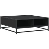 Maison Chic Klubska mizica - kavna mizica - Nizka mizica črna 80x80x30 cm inženirski les in kovina, (21753561) Cene