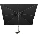  Konzolni vrtni suncobran s dvostrukim krovom crni 400x300 cm | shoptok.hr