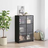  Visoka komoda s vratima crna 68x37x109 cm konstruirano drvo | shoptok.hr