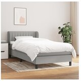  Box spring postelja z vzmetnico svetlo siv 100x200 cm blago | Shoptok.si