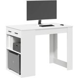 Maison Chic Pisalna miza - pisarniška miza - Računalniška miza s predalom in polico bela 102x62x77,5 cm inž. les, (21785594) | Shoptok.si