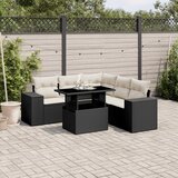 vidaXL 6-dijelni set vrtnih sofa s jastucima crni od poliratana | shoptok.hr