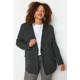 Trendyol Curve Plus Size Jacket - Black - Relaxed fit