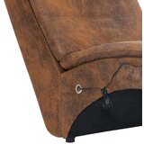  Masažni počivalnik z blazino rjavo umetno semiš usnje | Shoptok.si