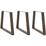  Noge za jedilno mizo v obliki črke V, 3 kosi, naravno jeklo, 80 x (72-73,3) cm, jeklo | Shoptok.si