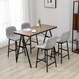  Barski stol s barskim stolicama industrijskog dizajna prošiveni gumbi 120 cm x 60 cm x 91 cm svijetlo siva | shoptok.hr