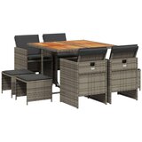  9-dijelni vrtni blagovaonski set sivi od poliratana | shoptok.hr