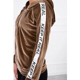 Kesi Velor sweatshirt with a hood brown | shoptok.hr