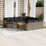vidaXL 13-dijelni set vrtnih sofa od poliratana s jastucima sivi | shoptok.hr