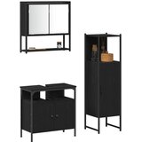 Set namještaja za kupaonicu 3 kom. Crna Konstruirano drvo | Shoptok.si