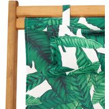 vidaXL Zložljivi stoli za plažo 2 kosa blago s potiskom listja les | Shoptok.si