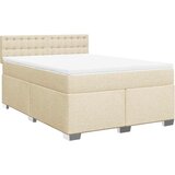  Krevet s oprugama i madracem krem 140 x 190 cm od tkanine | shoptok.hr