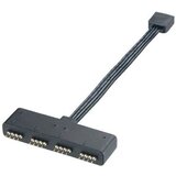 Akasa LED-PC-kabel splitter [1x RGB LED vtič - 4x RGB LED vtičnica] 0.10 m črne barve (20417395) | Shoptok.si