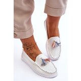 EVENTO Women's Openwork Leather Loafers White Lanzarot | ePonuda.com
