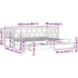  Dnevni krevet na razvlačenje s ladicama bez madraca 90x200 cm | shoptok.hr