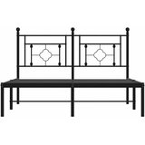  Metalni okvir za krevet s uzglavljem crni 140x200 cm | shoptok.hr
